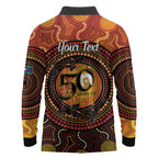 NAIDOC Week 2026 Personalised Long Sleeve Polo Shirt 50 Years of Deadly Lizard Kangaroo Aboriginal Art