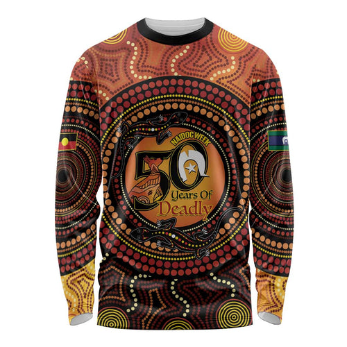 NAIDOC Week 2026 Personalised Long Sleeve Shirt 50 Years of Deadly Lizard Kangaroo Aboriginal Art