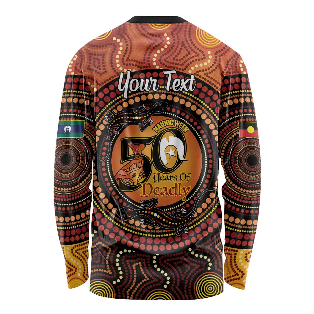 NAIDOC Week 2026 Personalised Long Sleeve Shirt 50 Years of Deadly Lizard Kangaroo Aboriginal Art
