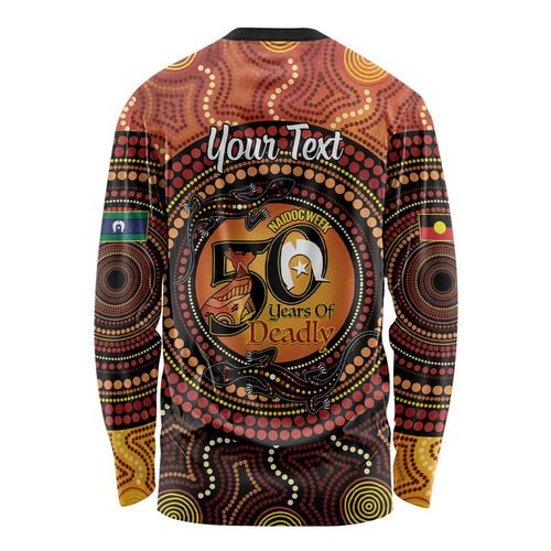 NAIDOC Week 2026 Personalised Long Sleeve Shirt 50 Years of Deadly Lizard Kangaroo Aboriginal Art