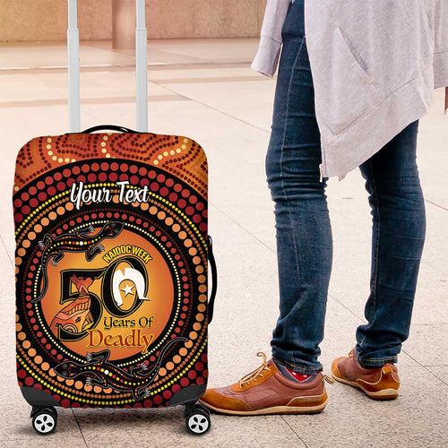 NAIDOC Week 2026 Personalised Luggage Cover 50 Years of Deadly Lizard Kangaroo Aboriginal Art