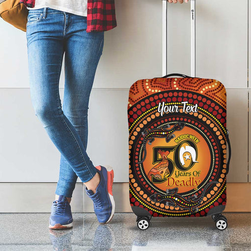 NAIDOC Week 2026 Personalised Luggage Cover 50 Years of Deadly Lizard Kangaroo Aboriginal Art