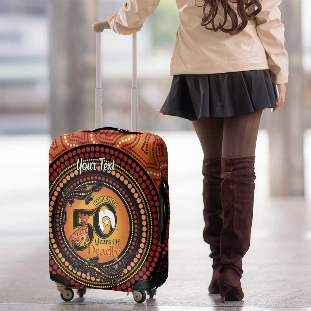 NAIDOC Week 2026 Personalised Luggage Cover 50 Years of Deadly Lizard Kangaroo Aboriginal Art