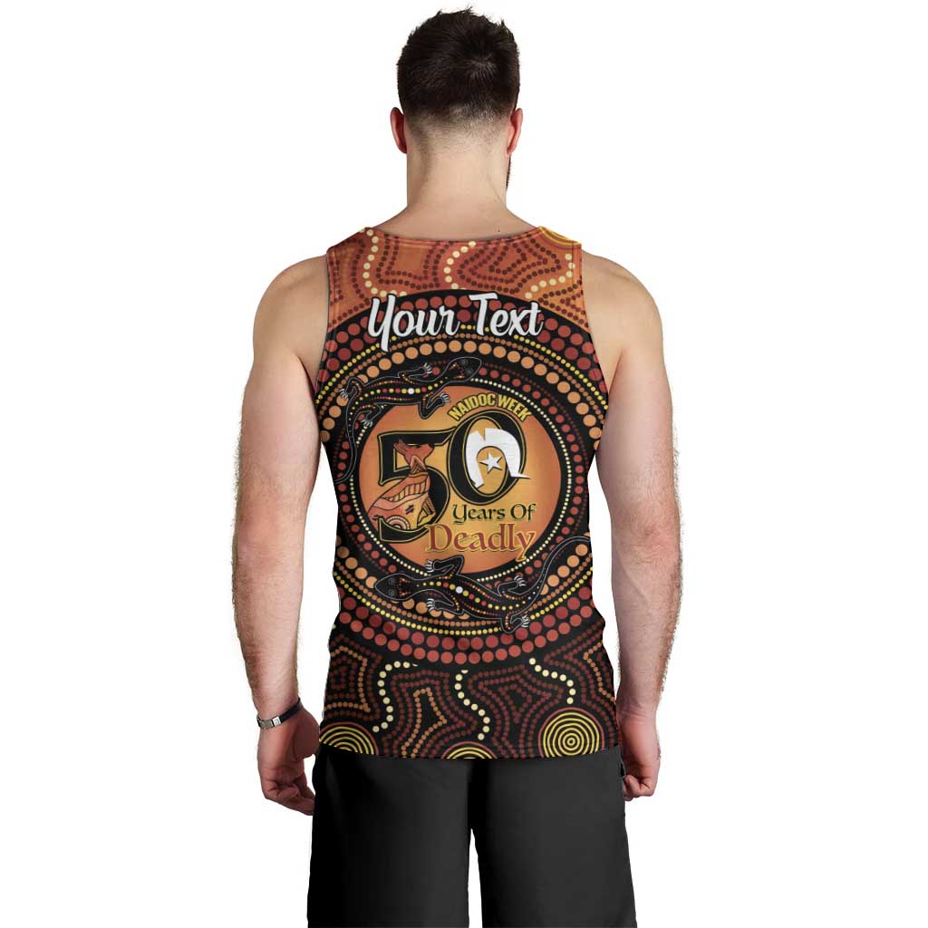 NAIDOC Week 2026 Personalised Men Tank Top 50 Years of Deadly Lizard Kangaroo Aboriginal Art