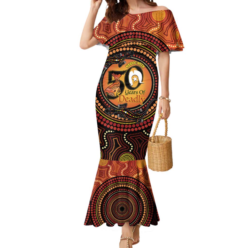 NAIDOC Week 2026 Personalised Mermaid Dress 50 Years of Deadly Lizard Kangaroo Aboriginal Art