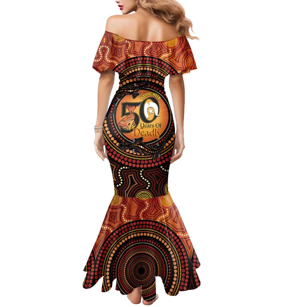 NAIDOC Week 2026 Personalised Mermaid Dress 50 Years of Deadly Lizard Kangaroo Aboriginal Art