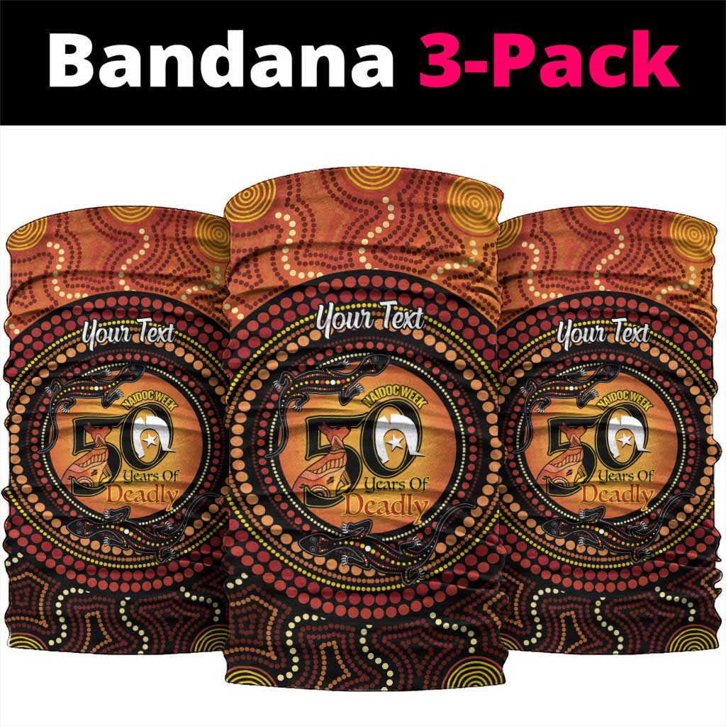 NAIDOC Week 2026 Personalised Neck Gaiter 50 Years of Deadly Lizard Kangaroo Aboriginal Art
