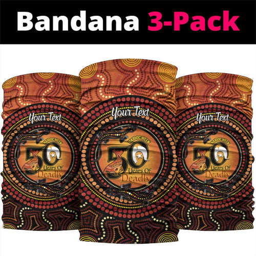 NAIDOC Week 2026 Personalised Neck Gaiter 50 Years of Deadly Lizard Kangaroo Aboriginal Art