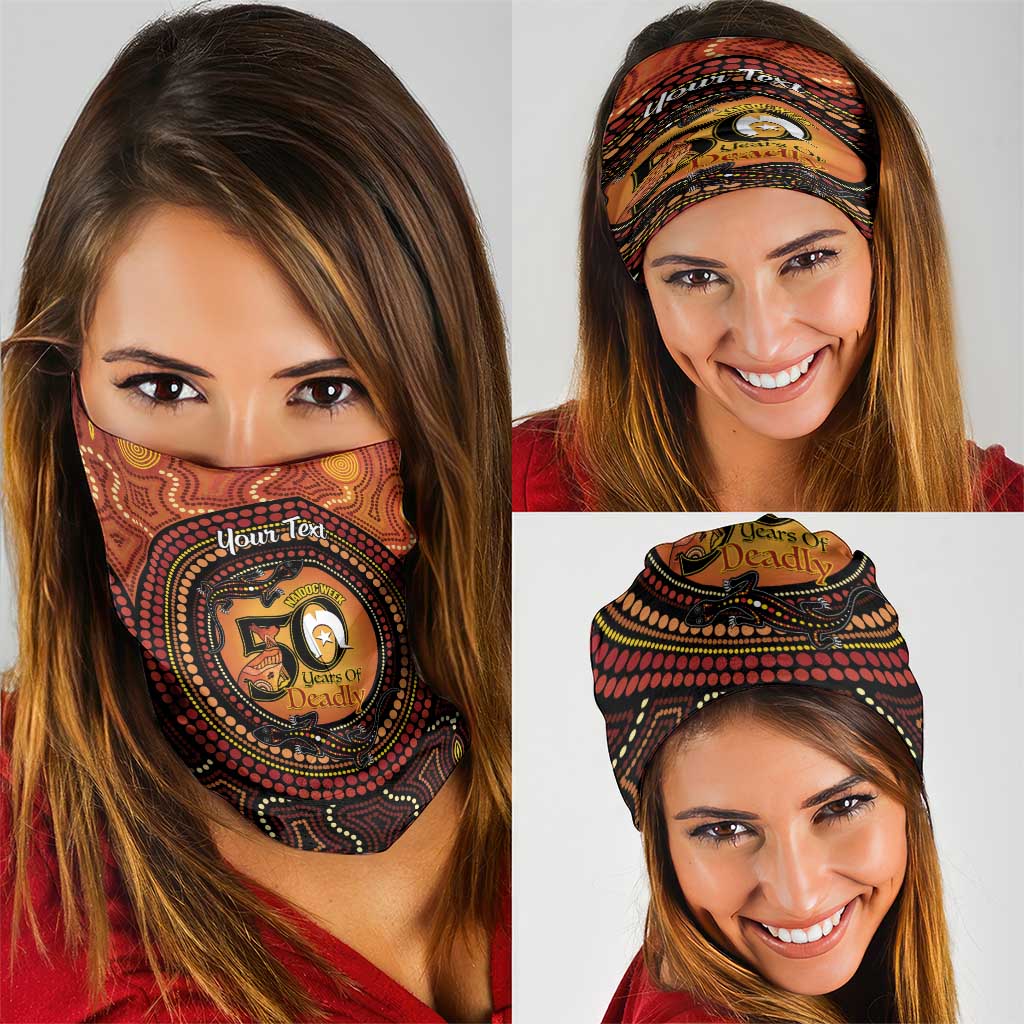 NAIDOC Week 2026 Personalised Neck Gaiter 50 Years of Deadly Lizard Kangaroo Aboriginal Art