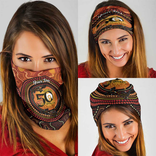 NAIDOC Week 2026 Personalised Neck Gaiter 50 Years of Deadly Lizard Kangaroo Aboriginal Art