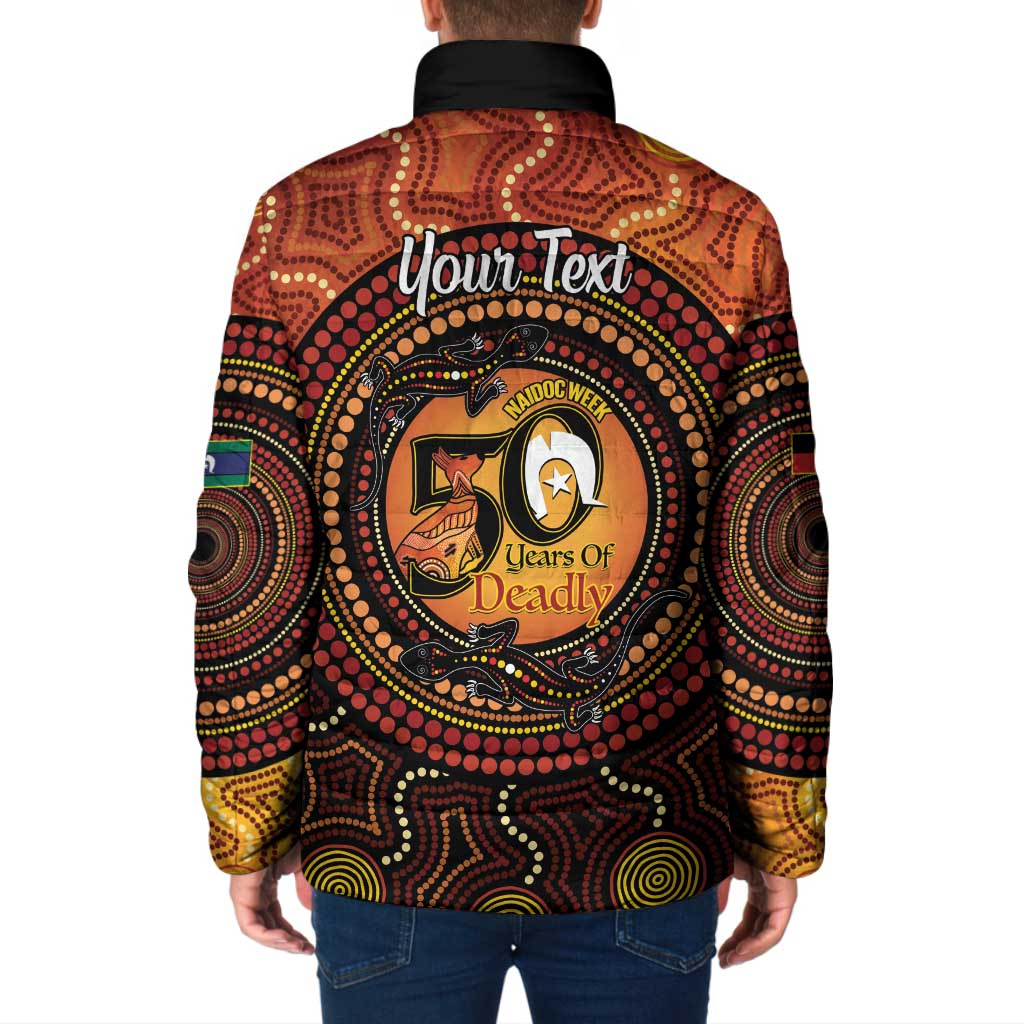 NAIDOC Week 2026 Personalised Padded Jacket 50 Years of Deadly Lizard Kangaroo Aboriginal Art