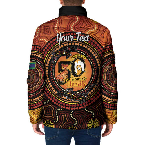 NAIDOC Week 2026 Personalised Padded Jacket 50 Years of Deadly Lizard Kangaroo Aboriginal Art
