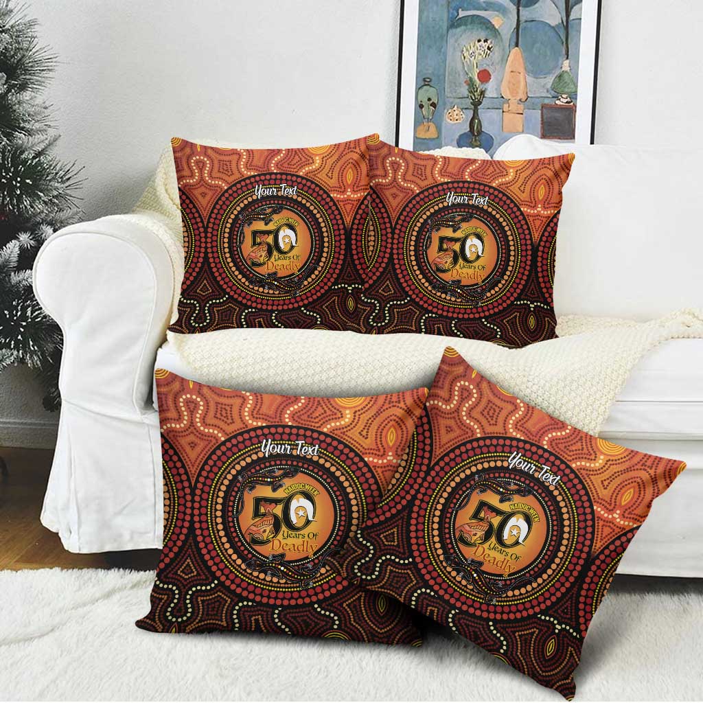 NAIDOC Week 2026 Personalised Pillow Cover 50 Years of Deadly Lizard Kangaroo Aboriginal Art