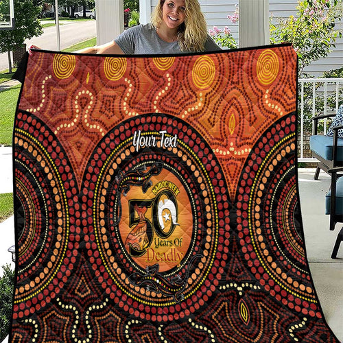 NAIDOC Week 2026 Personalised Quilt 50 Years of Deadly Lizard Kangaroo Aboriginal Art