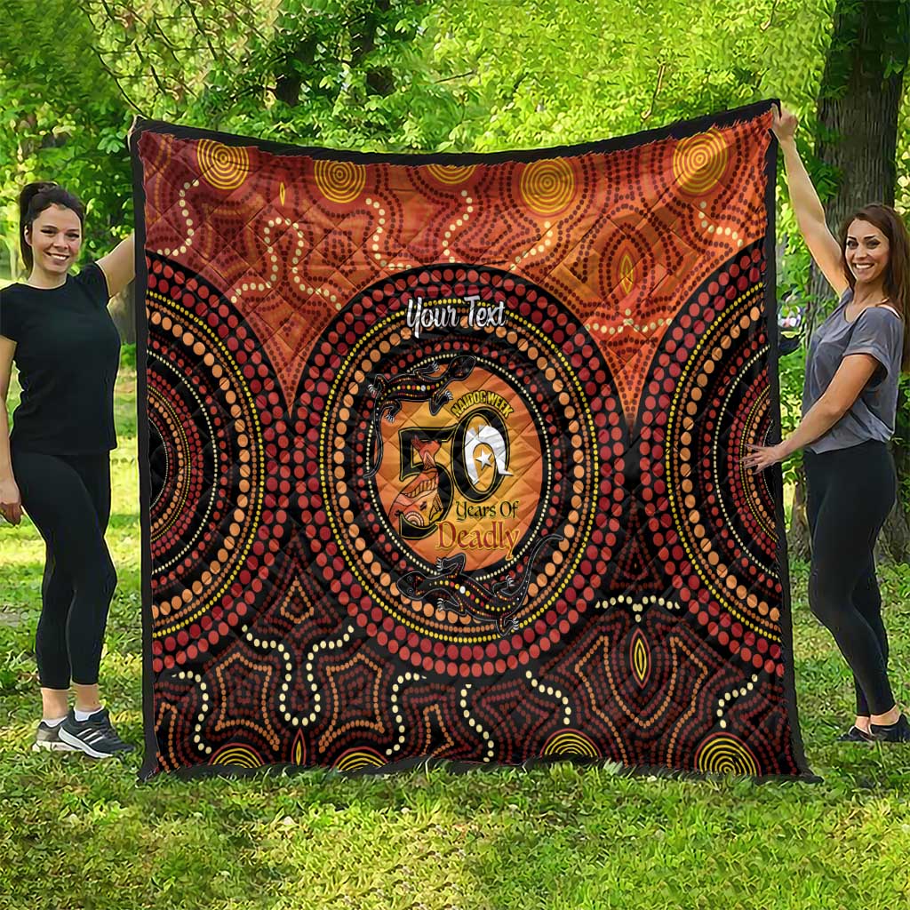 NAIDOC Week 2026 Personalised Quilt 50 Years of Deadly Lizard Kangaroo Aboriginal Art