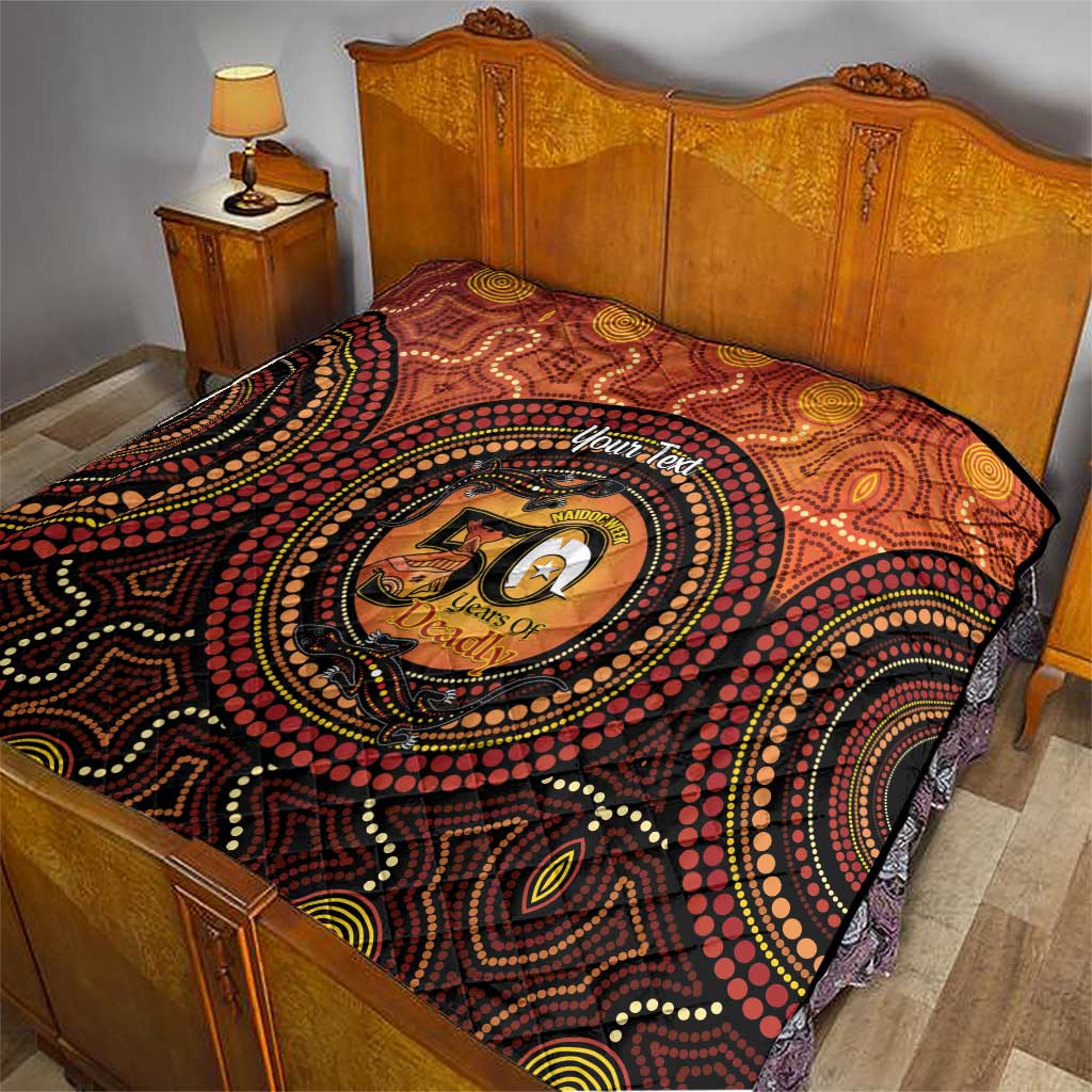 NAIDOC Week 2026 Personalised Quilt 50 Years of Deadly Lizard Kangaroo Aboriginal Art