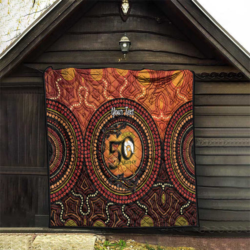 NAIDOC Week 2026 Personalised Quilt 50 Years of Deadly Lizard Kangaroo Aboriginal Art