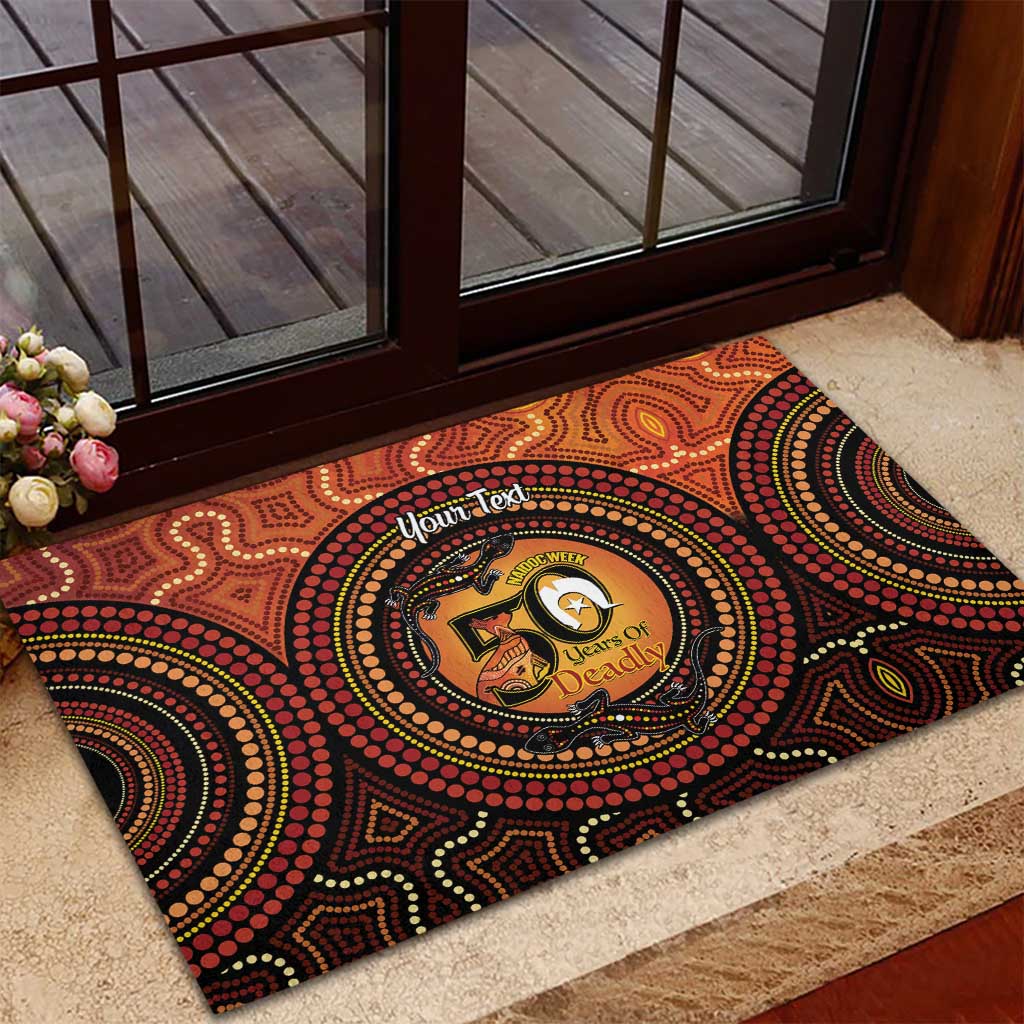 NAIDOC Week 2026 Personalised Rubber Doormat 50 Years of Deadly Lizard Kangaroo Aboriginal Art