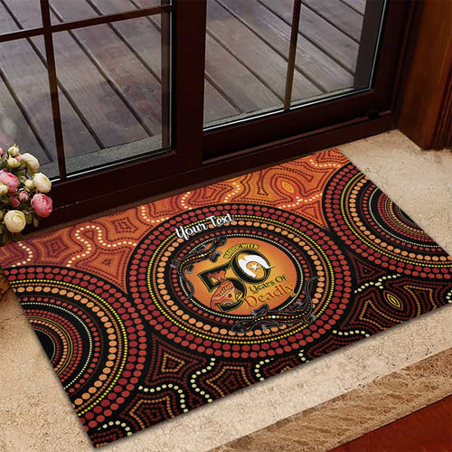 NAIDOC Week 2026 Personalised Rubber Doormat 50 Years of Deadly Lizard Kangaroo Aboriginal Art