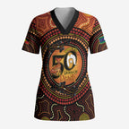 NAIDOC Week 2026 Personalised Scrub Top 50 Years of Deadly Lizard Kangaroo Aboriginal Art