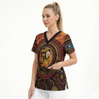 NAIDOC Week 2026 Personalised Scrub Top 50 Years of Deadly Lizard Kangaroo Aboriginal Art