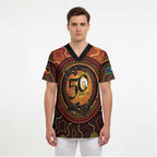 NAIDOC Week 2026 Personalised Scrub Top 50 Years of Deadly Lizard Kangaroo Aboriginal Art