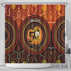 NAIDOC Week 2026 Personalised Shower Curtain 50 Years of Deadly Lizard Kangaroo Aboriginal Art