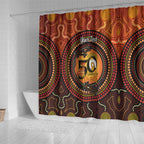 NAIDOC Week 2026 Personalised Shower Curtain 50 Years of Deadly Lizard Kangaroo Aboriginal Art
