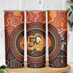 NAIDOC Week 2026 Personalised Skinny Tumbler 50 Years of Deadly Lizard Kangaroo Aboriginal Art