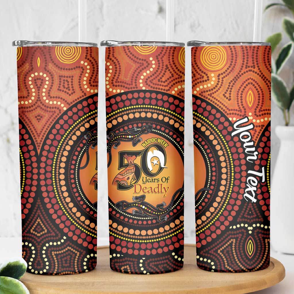 NAIDOC Week 2026 Personalised Skinny Tumbler 50 Years of Deadly Lizard Kangaroo Aboriginal Art