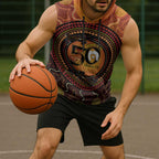 NAIDOC Week 2026 Personalised Sleeveless Hoodie 50 Years of Deadly Lizard Kangaroo Aboriginal Art