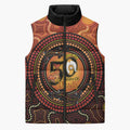 NAIDOC Week 2026 Personalised Sleeveless Puffer Jacket 50 Years of Deadly Lizard Kangaroo Aboriginal Art
