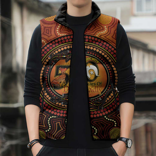 NAIDOC Week 2026 Personalised Sleeveless Puffer Jacket 50 Years of Deadly Lizard Kangaroo Aboriginal Art
