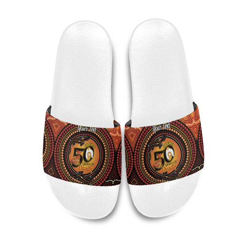 NAIDOC Week 2026 Personalised Slide Sandals 50 Years of Deadly Lizard Kangaroo Aboriginal Art