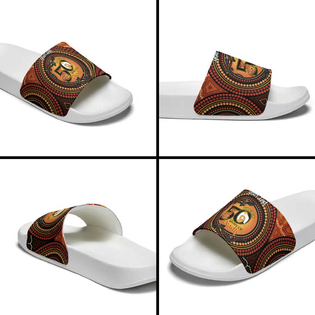 NAIDOC Week 2026 Personalised Slide Sandals 50 Years of Deadly Lizard Kangaroo Aboriginal Art