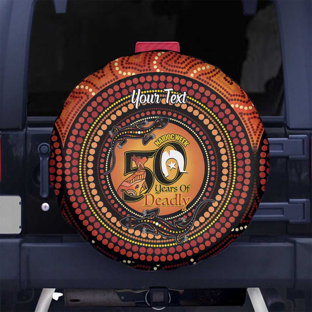 NAIDOC Week 2026 Personalised Spare Tire Cover 50 Years of Deadly Lizard Kangaroo Aboriginal Art