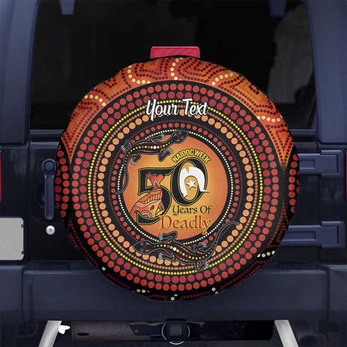 NAIDOC Week 2026 Personalised Spare Tire Cover 50 Years of Deadly Lizard Kangaroo Aboriginal Art