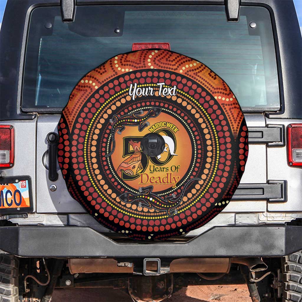 NAIDOC Week 2026 Personalised Spare Tire Cover 50 Years of Deadly Lizard Kangaroo Aboriginal Art