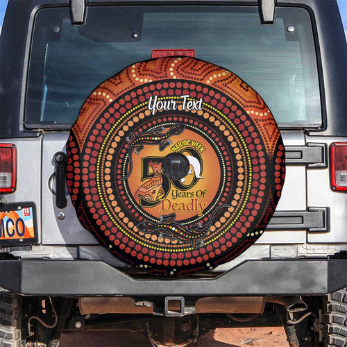 NAIDOC Week 2026 Personalised Spare Tire Cover 50 Years of Deadly Lizard Kangaroo Aboriginal Art