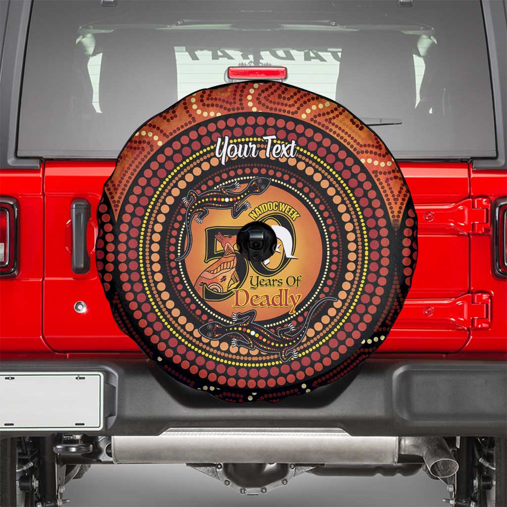 NAIDOC Week 2026 Personalised Spare Tire Cover 50 Years of Deadly Lizard Kangaroo Aboriginal Art