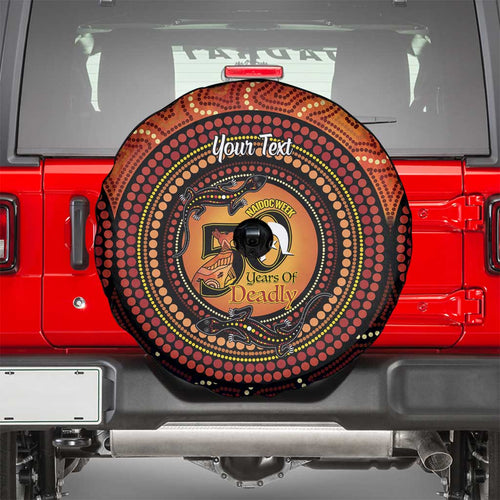 NAIDOC Week 2026 Personalised Spare Tire Cover 50 Years of Deadly Lizard Kangaroo Aboriginal Art