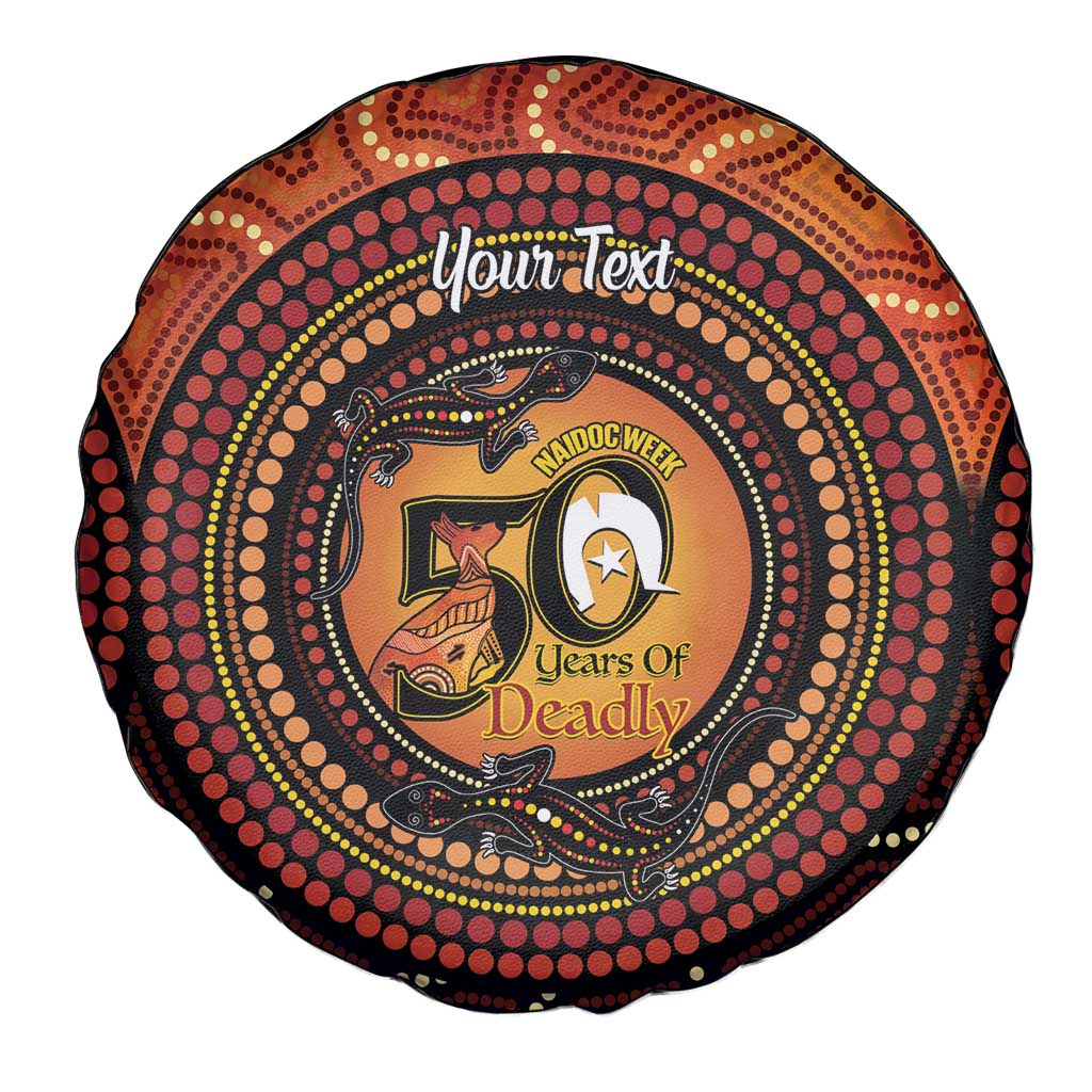 NAIDOC Week 2026 Personalised Spare Tire Cover 50 Years of Deadly Lizard Kangaroo Aboriginal Art