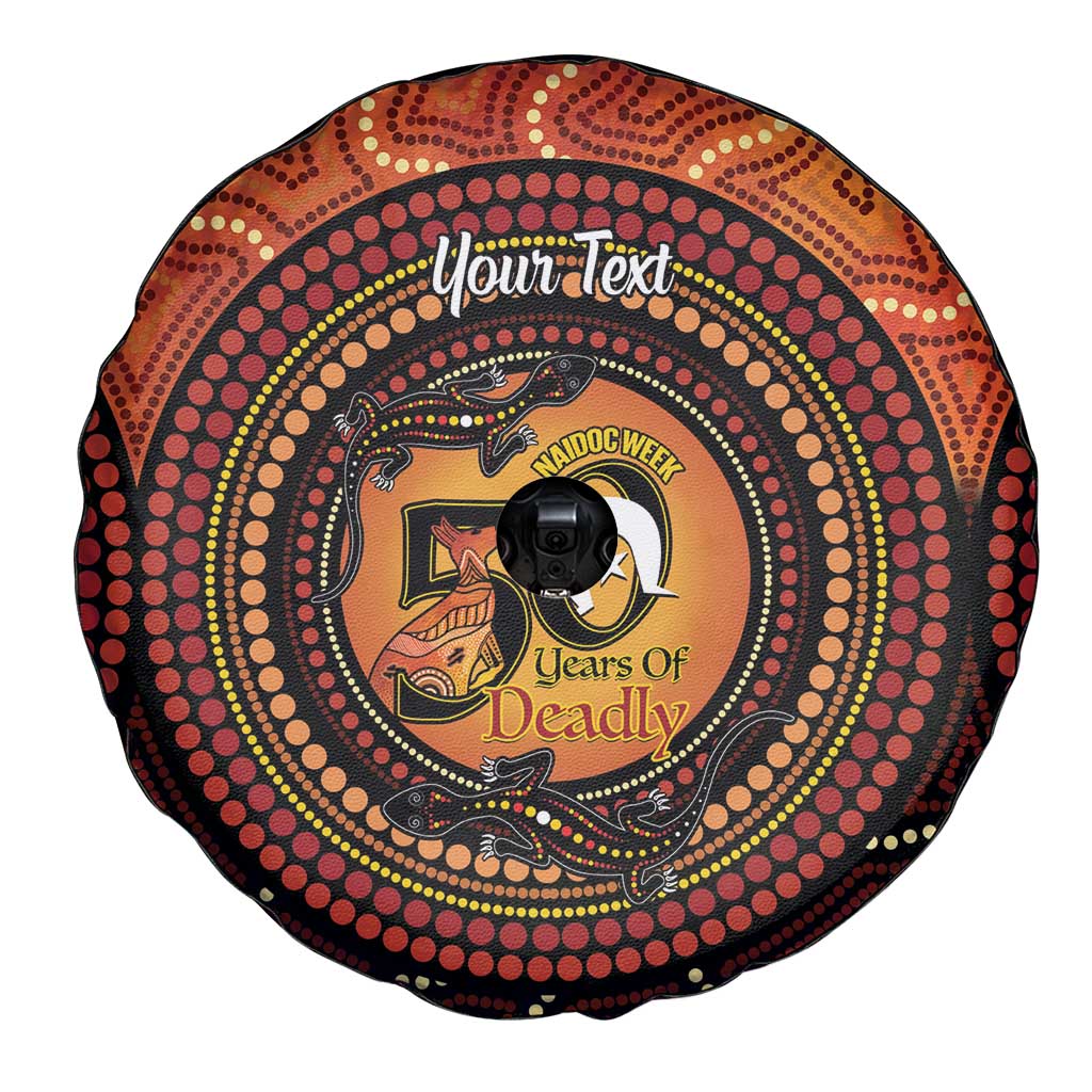 NAIDOC Week 2026 Personalised Spare Tire Cover 50 Years of Deadly Lizard Kangaroo Aboriginal Art