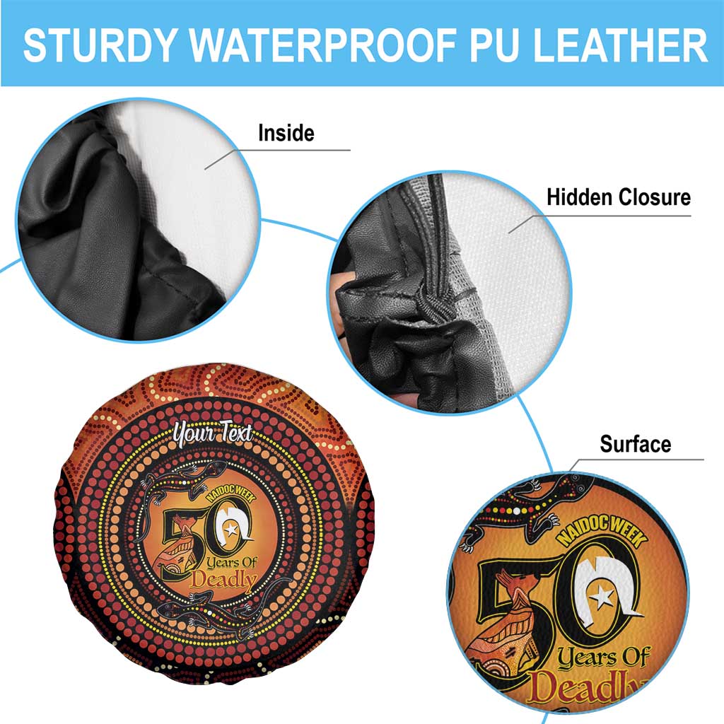 NAIDOC Week 2026 Personalised Spare Tire Cover 50 Years of Deadly Lizard Kangaroo Aboriginal Art