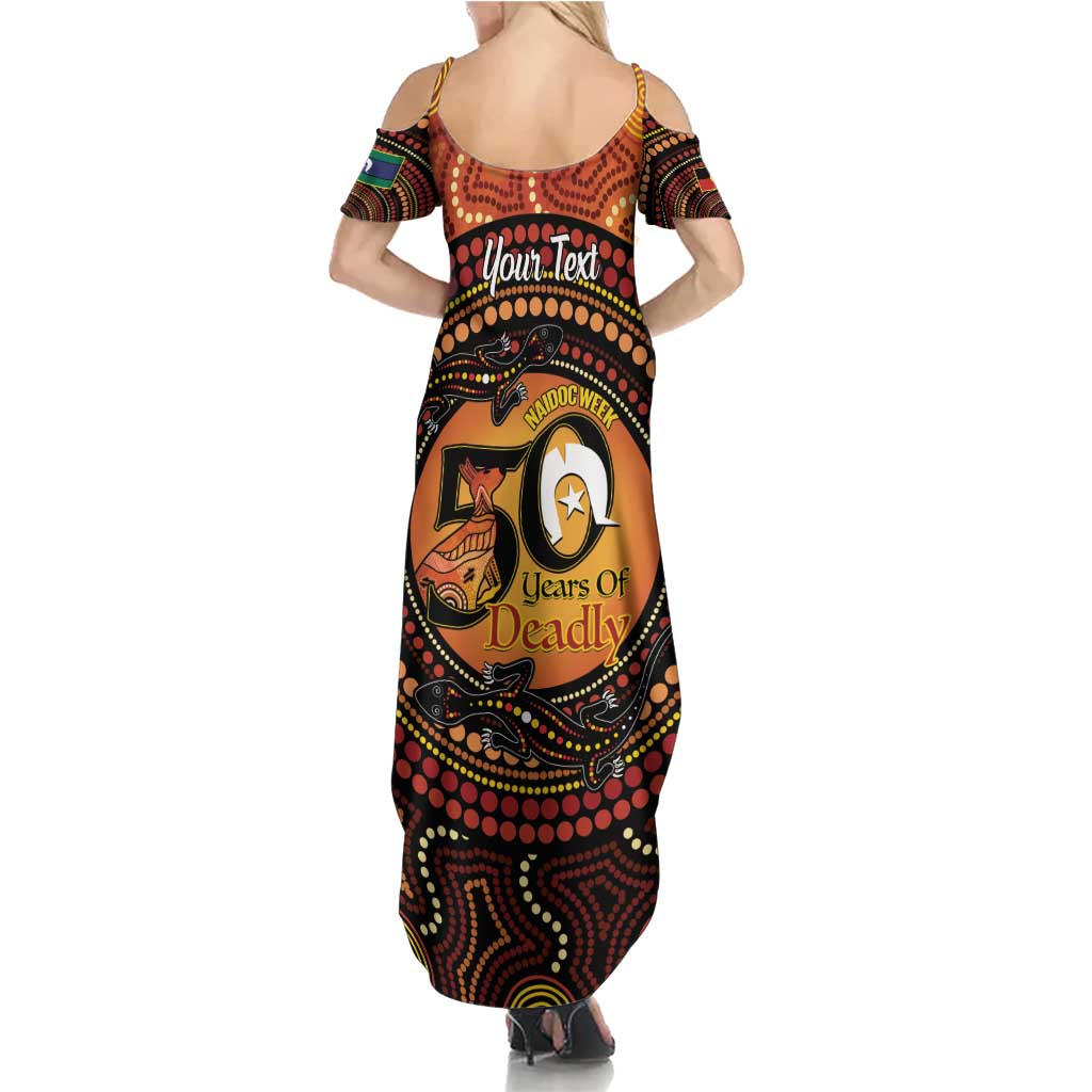 NAIDOC Week 2026 Personalised Summer Maxi Dress 50 Years of Deadly Lizard Kangaroo Aboriginal Art