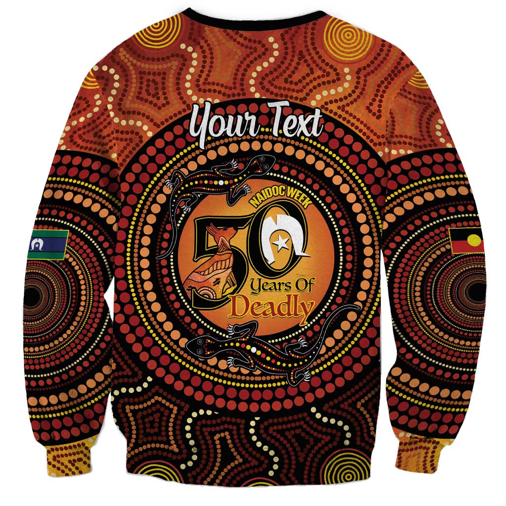 NAIDOC Week 2026 Personalised Sweatshirt 50 Years of Deadly Lizard Kangaroo Aboriginal Art