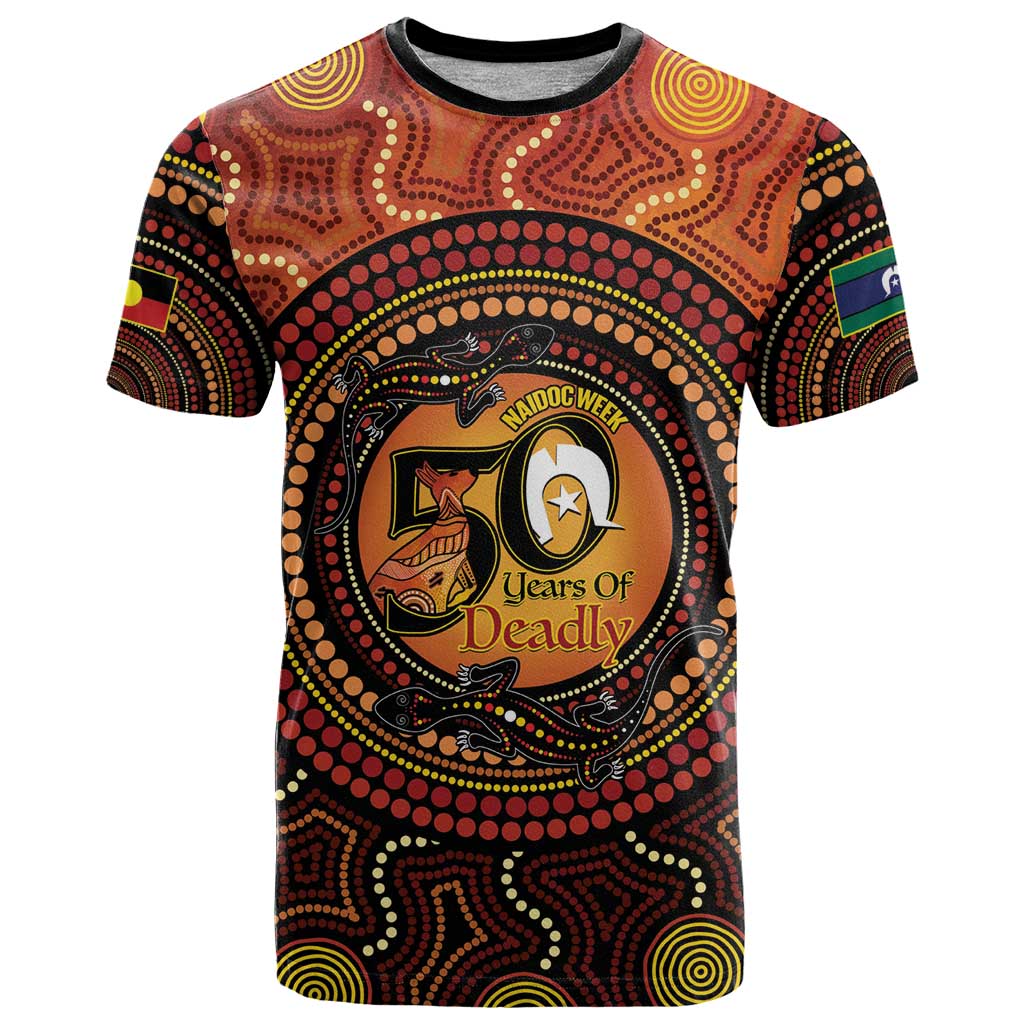 NAIDOC Week 2026 Personalised T Shirt 50 Years of Deadly Lizard Kangaroo Aboriginal Art
