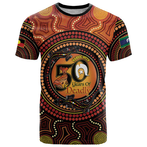 NAIDOC Week 2026 Personalised T Shirt 50 Years of Deadly Lizard Kangaroo Aboriginal Art