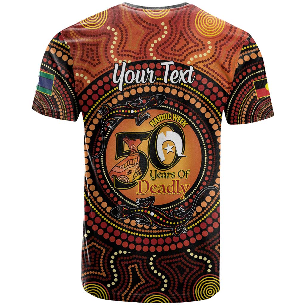 NAIDOC Week 2026 Personalised T Shirt 50 Years of Deadly Lizard Kangaroo Aboriginal Art