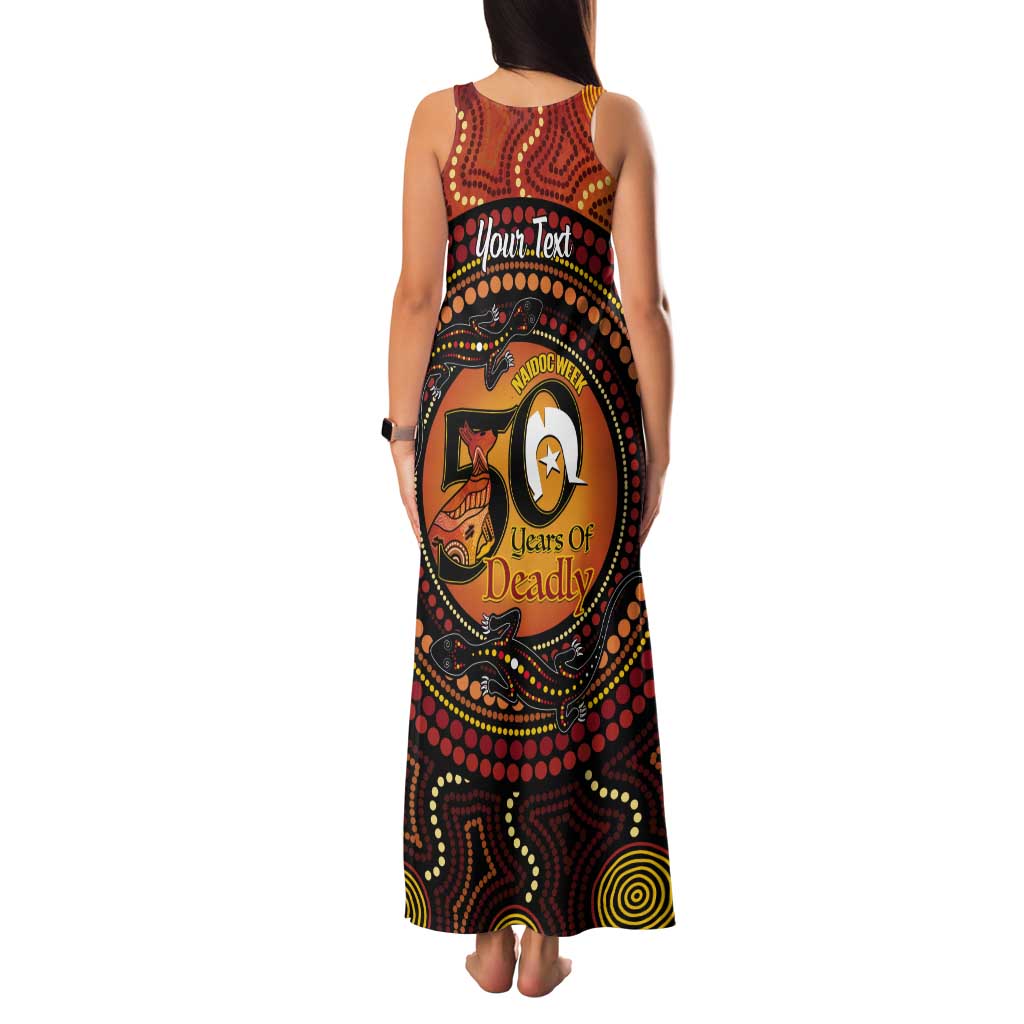 NAIDOC Week 2026 Personalised Tank Maxi Dress 50 Years of Deadly Lizard Kangaroo Aboriginal Art